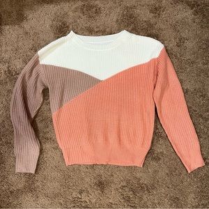 PINK AND WHITE SWEATER
